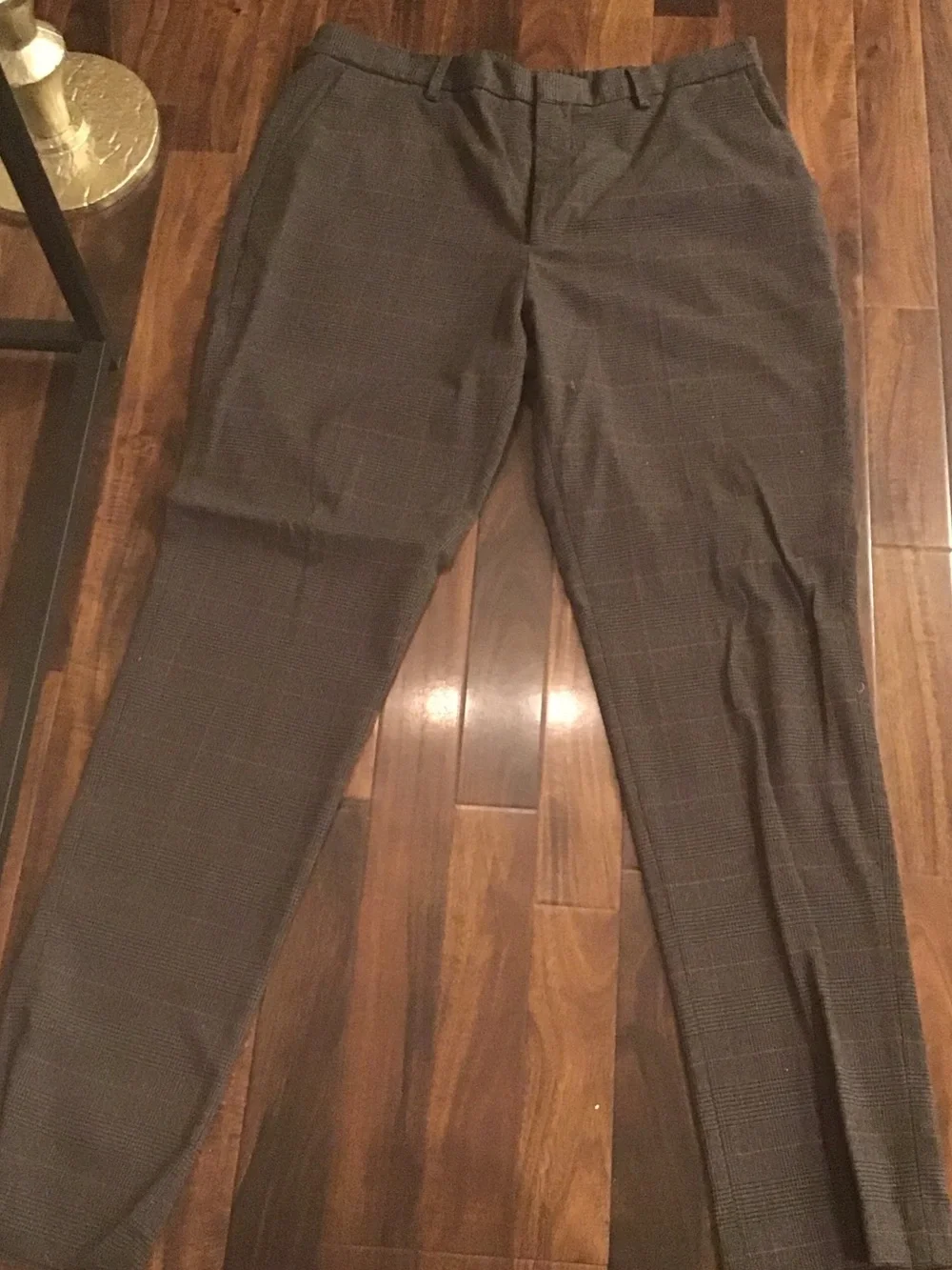 Express Men's Brown Plaid Dress Pants